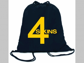 4 skins ľahké sťahovacie vrecko ( batôžtek / vak ) s čiernou šnúrkou, 100% bavlna 100 g/m2, rozmery cca. 37 x 41 cm